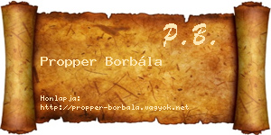 Propper Borbála névjegykártya
